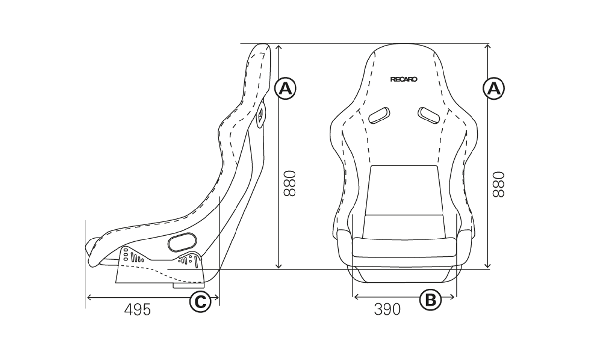 RECARO POLE POSITION (ABE) - Leather Custom - set of 2 seats Glass fiber  reinforced plastic - CarBone
