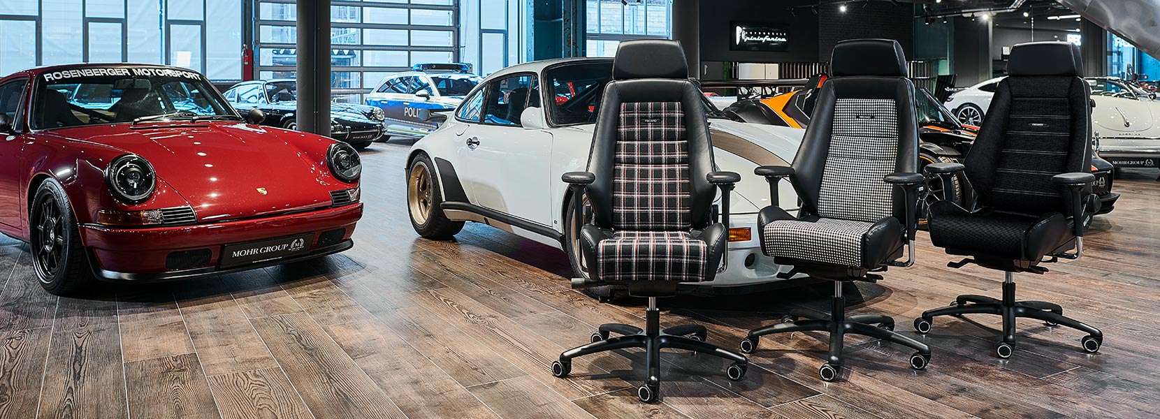 Office chairs made of car seats